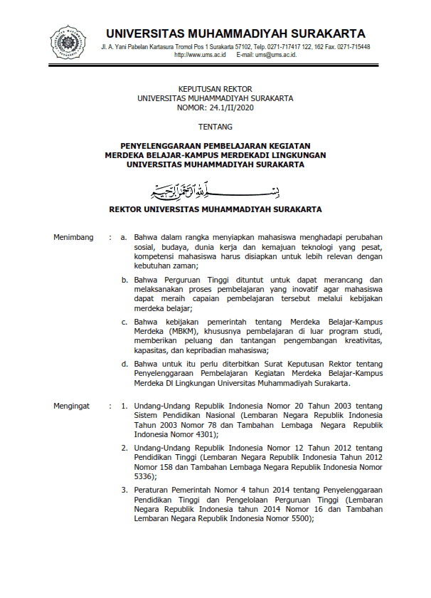 4. SK Rektor_No. 24.1_II_2020 Tentang Penyelenggaraan Pembelajaran Kegiatan Merdeka Belajar_001_11zon